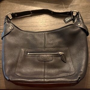 Coach Black Leather Hobo Bag